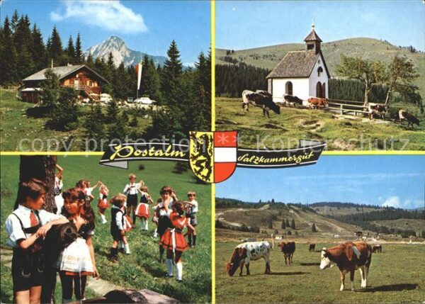 Strobl Postalm Kinder Kühe Kirche