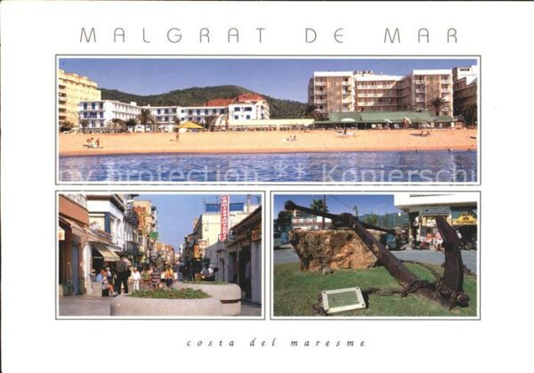 Malgrat de Mar Platz Fussgängerzone und Strand