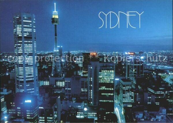 Sidney British Columbia Hochhäuser bei Nacht