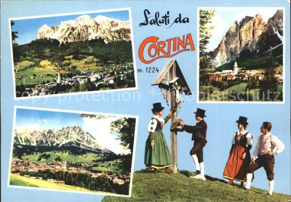 Cortina d Ampezzo Trachtenträger Panorama