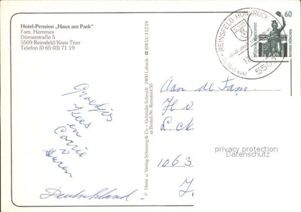Reinsfeld Hunsrueck Hotel- Pension Haus am Park – Bild 2