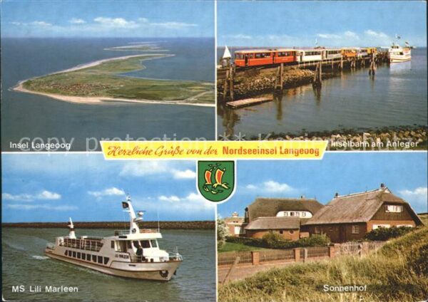 Langeoog Nordseebad Inselbahn am Anleger MS Lili Marleen So