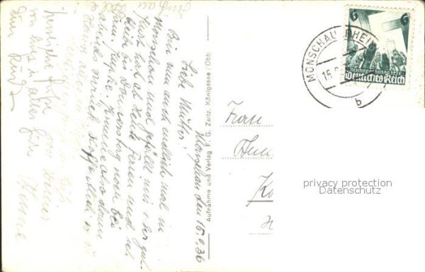 Foto Zeitz F.G. Nr. 1925 Monschau Montjoie Durchblick Esels – Bild 2
