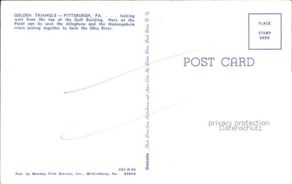Pittsburg Pennsylvania Fliegeraufnahme Golden Triangle – Bild 2