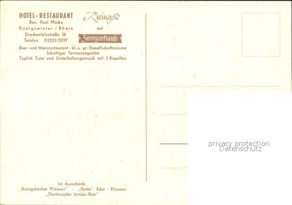 Koenigswinter Hotel Restaurant Rehingold Zwergenklaus – Bild 2