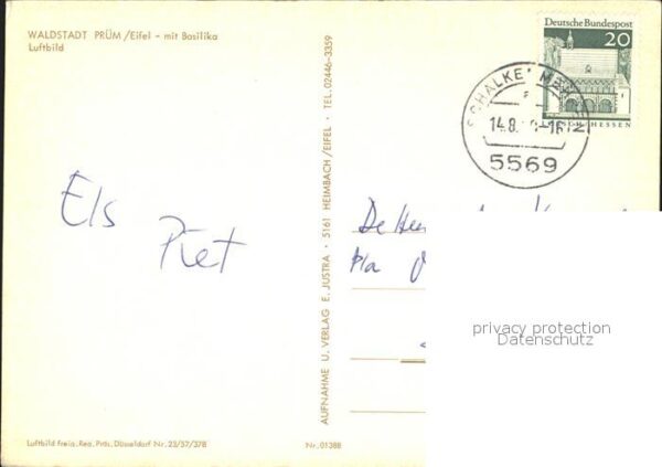 Pruem Eifel Waldstadt Fliegeraufnahme mit Basilika – Bild 2