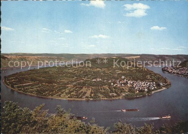 Boppard Rhein Fliegeraufnahme mit grosser Rheinschlei