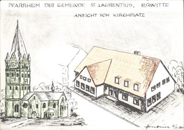 Erwitte Künstlerkarte Kirchplatz