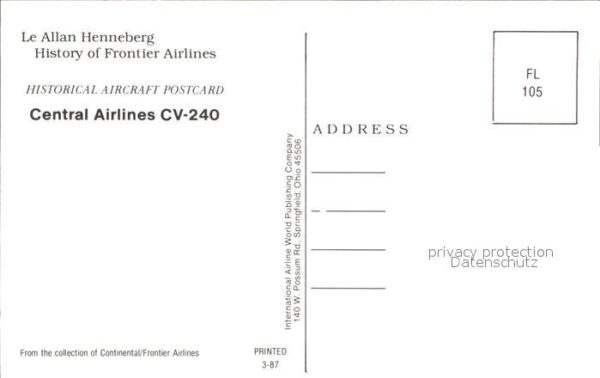 Flugzeuge Zivil Central Airlines CV-240 – Bild 2