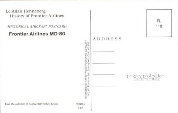 Flugzeuge Zivil Frontier Airlines MD-80 – Bild 2