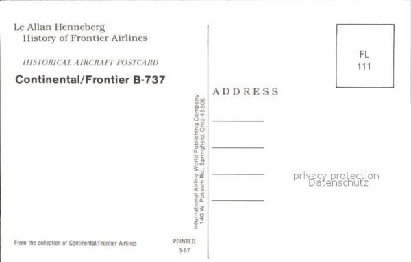Flugzeuge Zivil Continental Frontier B-737 – Bild 2