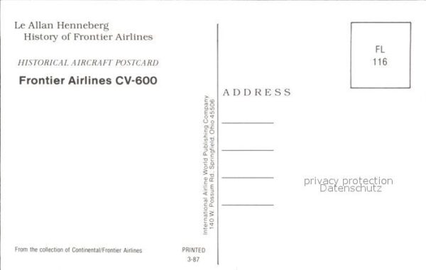 Flugzeuge Zivil Frontier Airlines CV-600 – Bild 2