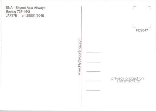 Flugzeuge Zivil SNA Skynet Asia Airways Boeing 737-46Q – Bild 2
