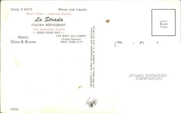 New York City La Strada Italian Restaurant Gastraum – Bild 2