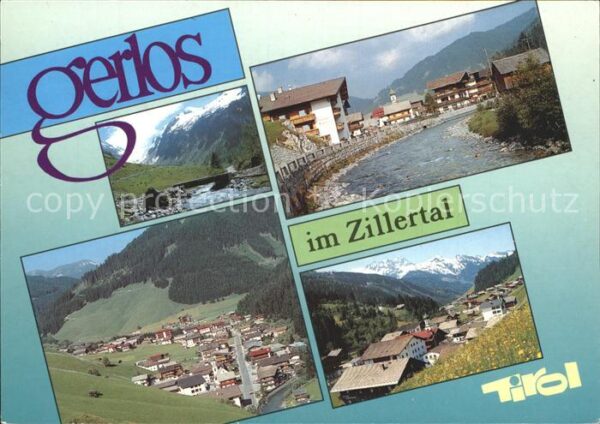 Gerlos Brücke Zillerpartie Panorama Dorfblick