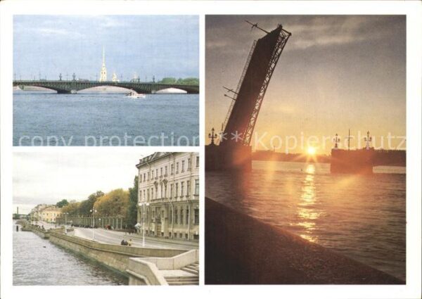 St Petersburg Leningrad Kiroswskij Brücke Uferstrasse