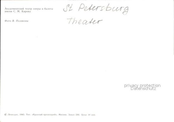 St Petersburg Leningrad Theater – Bild 2