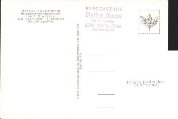 Roth Rhoen-Grabfeld Rother Kuppe Berggasthof mit Aussichtst – Bild 2