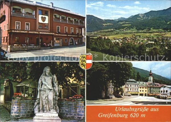 Greifenburg Panorama Gasthof Hotel Rossmann Statue