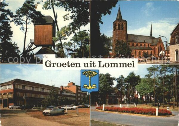 Lommel Windmühle Kirche Halle Blumeninsel