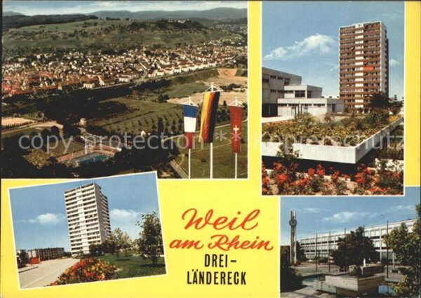 Weil am Rhein Fliegeraufnahme Hochhaus Hauptstr Brunn