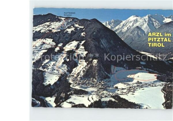Arzl Pitztal Plattenrain Loipe Fliegeraufnahme