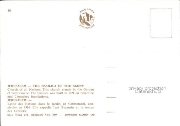 Jerusalem Yerushalayim Church Nations – Bild 2
