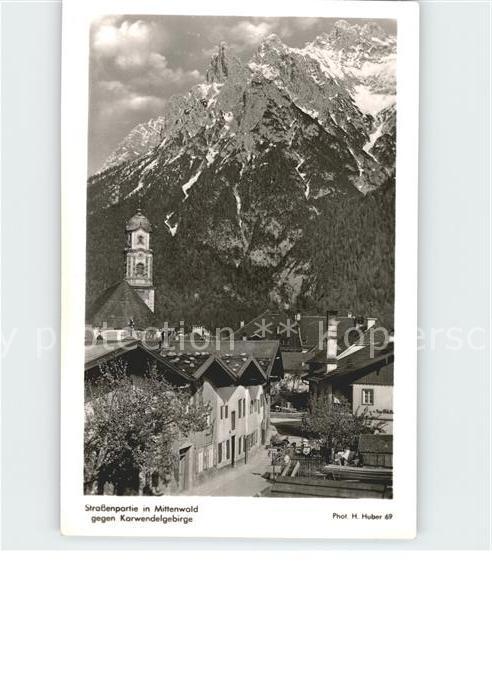 Foto Huber H. Nr. 69 Mittenwald Karwendelgebirge Strassen