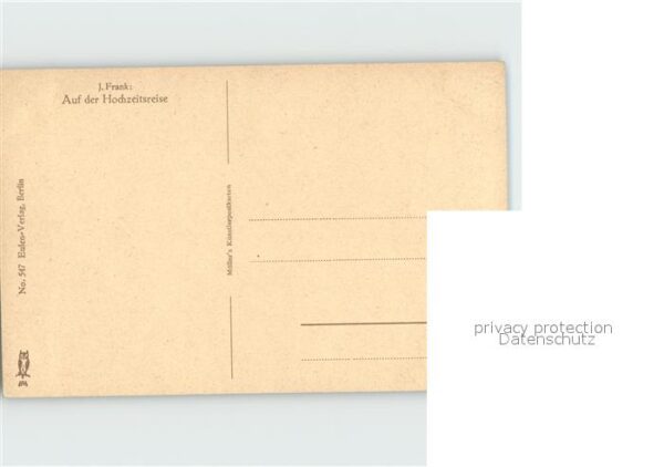 Kuenstlerkarte J. Frank Auf der Hochzeitsreise Pferdek – Bild 2