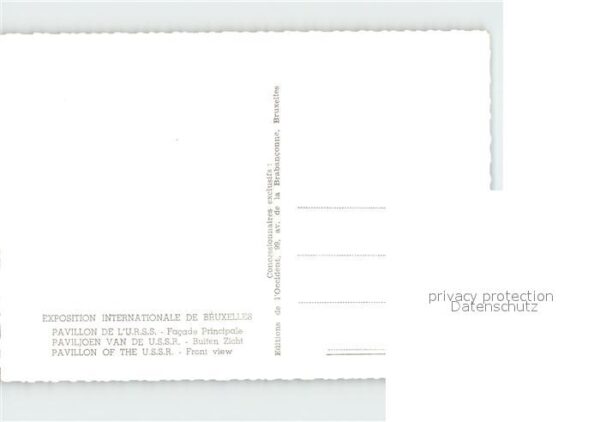 Exposition Internationale Bruxelles 1958 Pavillon de l' U.R.S.S. Facade Principa – Bild 2