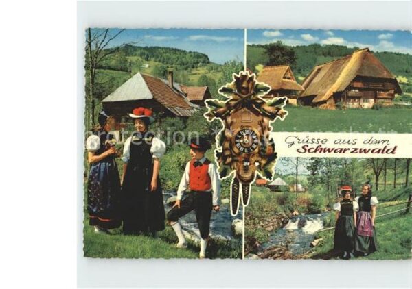 Trachten Schwarzwald Bollenhut - P O S T K A R T E -  - P O