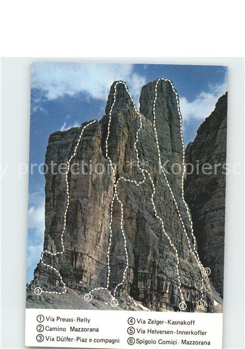 Bergsteigen Klettern Tre Cime di Lavaredo Gruppo della Picco