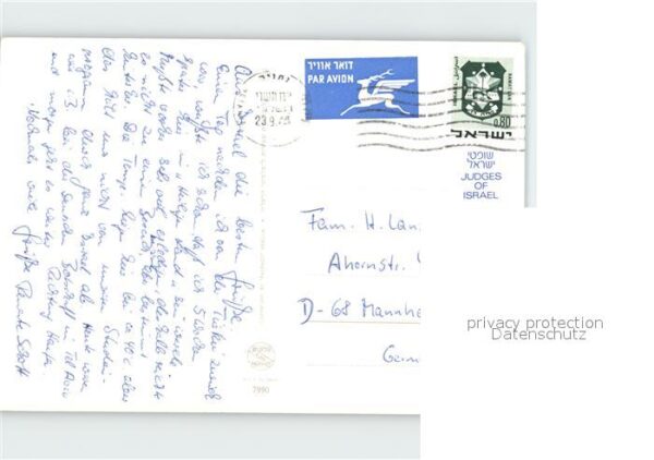 Briefmarken auf Postkarte Israel Tribes – Bild 2