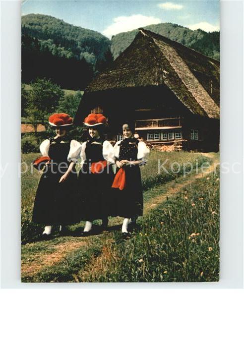Trachten Schwarzwald Bollenhut - P O S T K A R T E -  - P O