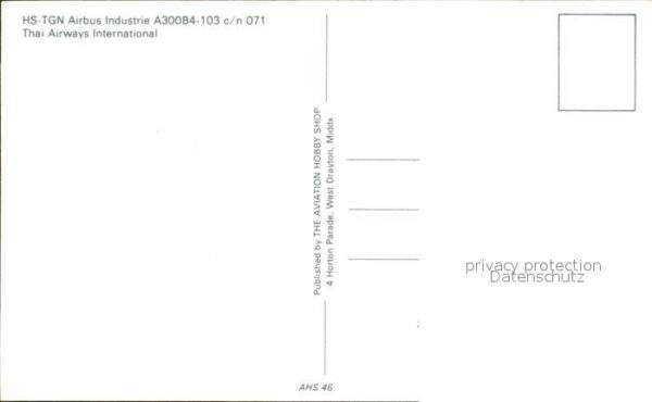 flugzeuge zivil HS-TGN Airbus Industie A300B4 c/n 071 T – Bild 2