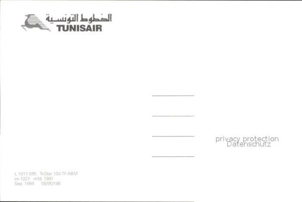 Flugzeuge zivil Tunisair L1011-385 Tristar 100 TF-ABM c – Bild 2