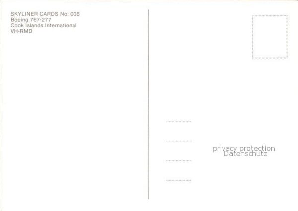 Flugzeuge zivil Skyliner Cards Boeing 767-277 Cooks Isl – Bild 2