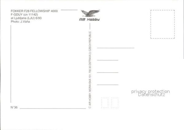 Flugzeuge Zivil Palair Macedonian Fokker F28 Fellowship – Bild 2
