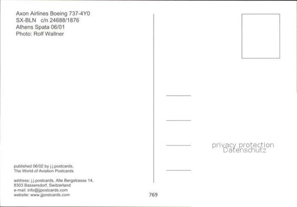Flugzeuge Zivil Axon Airlines Boeing 737-4Y0 SX-BLN c/n – Bild 2