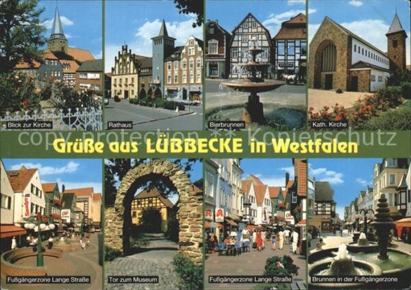 Luebbecke Westfalen Katholische Kirche Rathaus Bierbrunnen