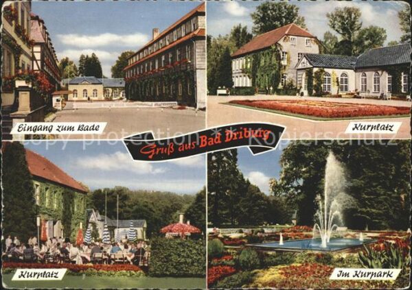 Bad Driburg Kurplatz Kurpark Eingang zum Bade