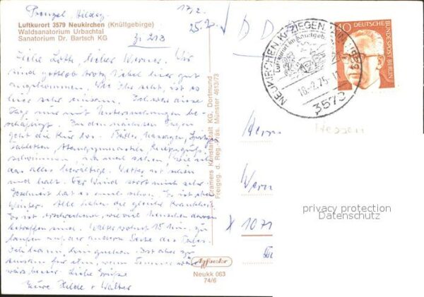 Neukirchen Knuellgebirge Waldsanatorium Urbachtal – Bild 2