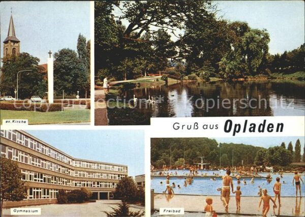 Opladen Evangelische Kirche Gymnasium Freibad S