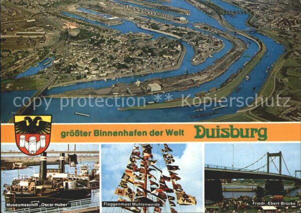 Duisburg Ruhr Fliegeraufnahme grösster Binnenhafen de
