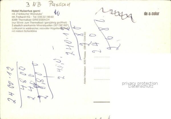 Passau Hotel Hubertus garni Griessbach – Bild 2