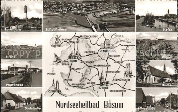 Buesum Nordseebad Leuchtturm Fliegeraufnahme Hafen Strand