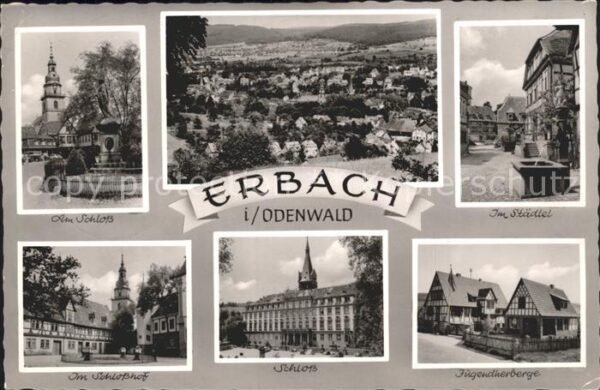 Erbach Odenwald Schloss Total Im Städtel Schlosshof Jug