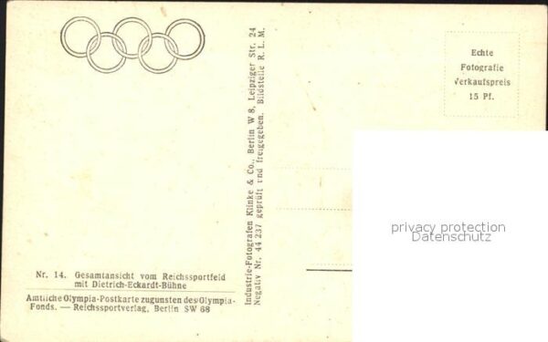 Berlin Gesamtansicht vom Reichssportfeld mit D – Bild 2