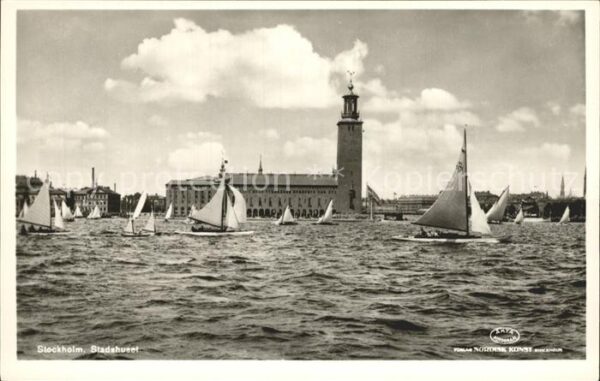 Stockholm Stadahuset Segelschiffe