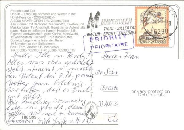 Mayrhofen Zillertal Hotel Pension Edenlehen Speisesaal – Bild 2